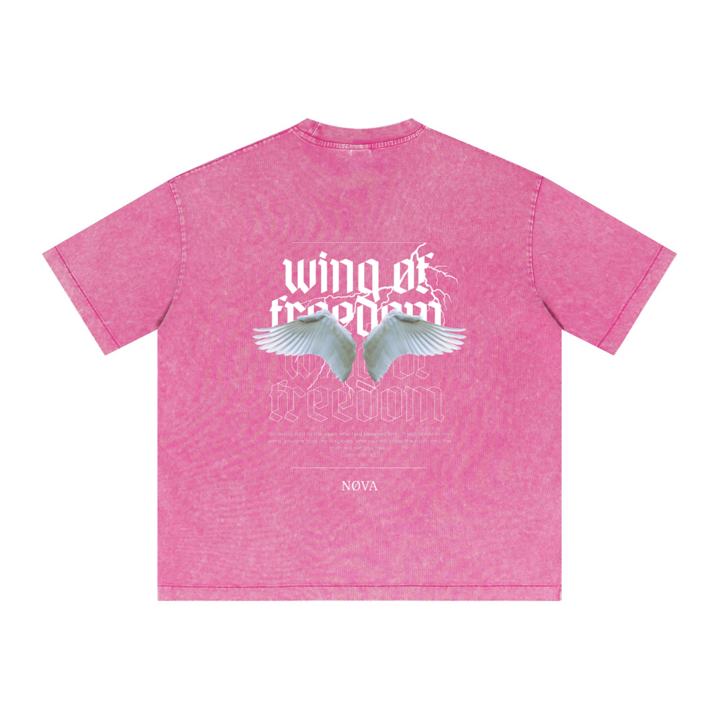 285GSM Vintage Snowflake Wash T-shirt Pink