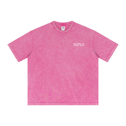 285GSM Vintage Snowflake Wash T-shirt Pink