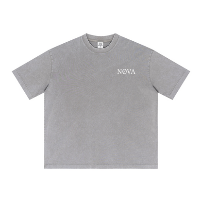 285GSM Vintage Snowflake Wash T-shirt Light grey