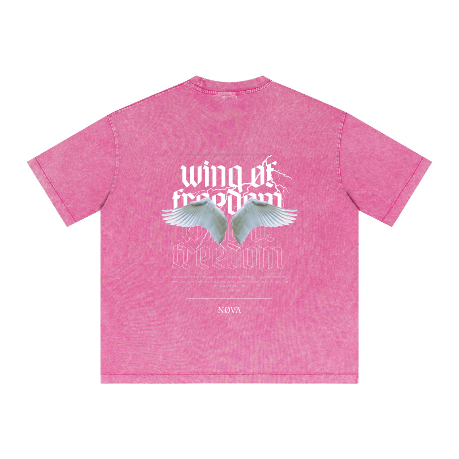 285GSM Vintage Snowflake Wash T-shirt Pink