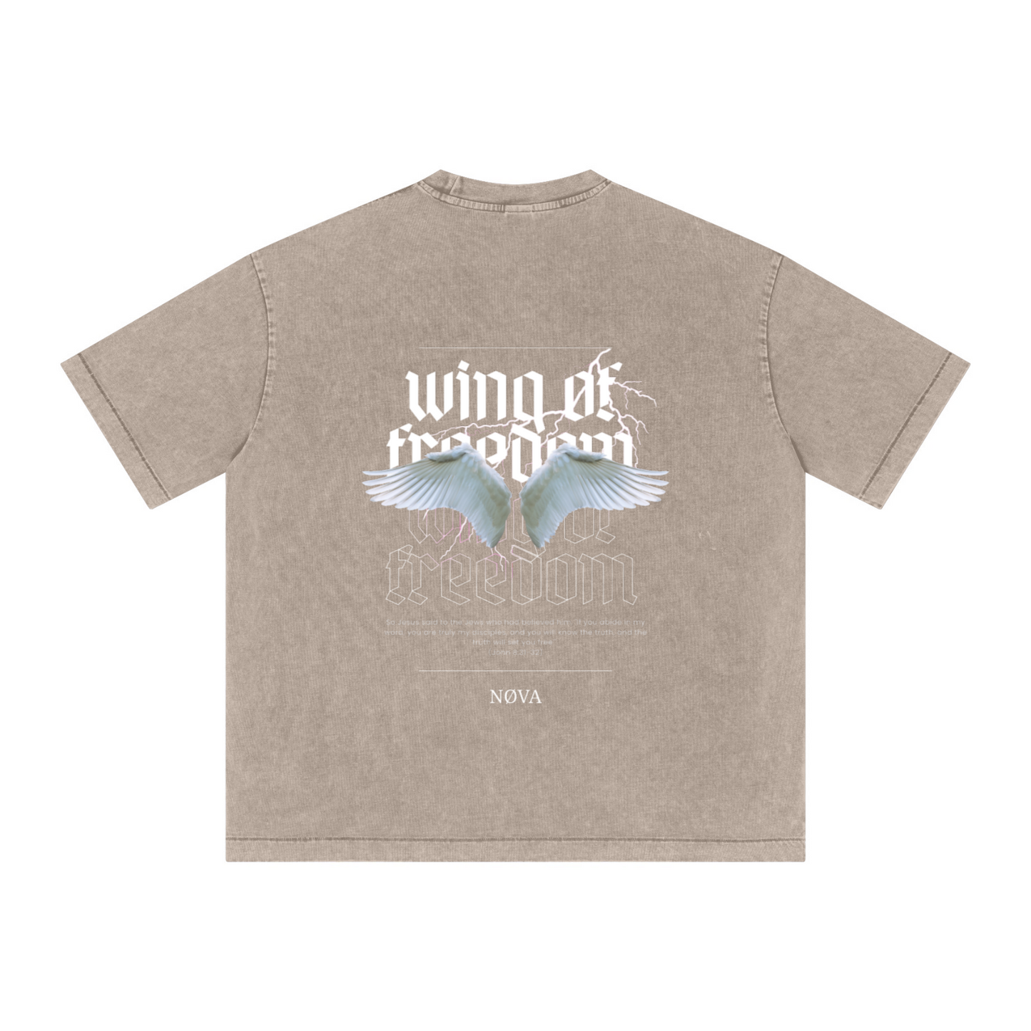 285GSM Vintage Snowflake Wash T-shirt khaki