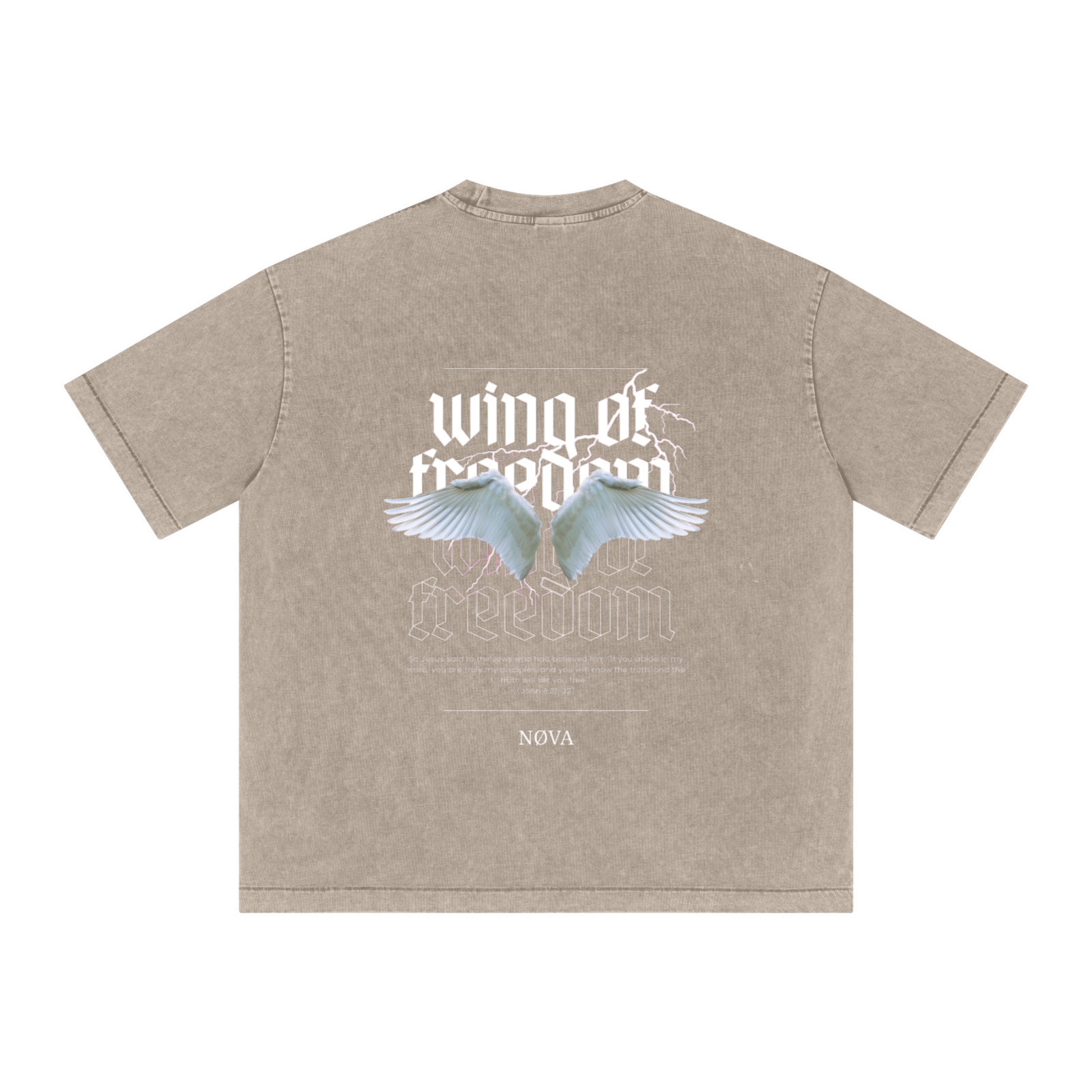 285GSM Vintage Snowflake Wash T-shirt khaki