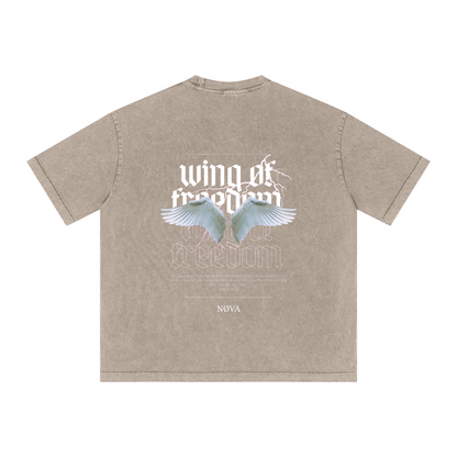 285GSM Vintage Snowflake Wash T-shirt khaki