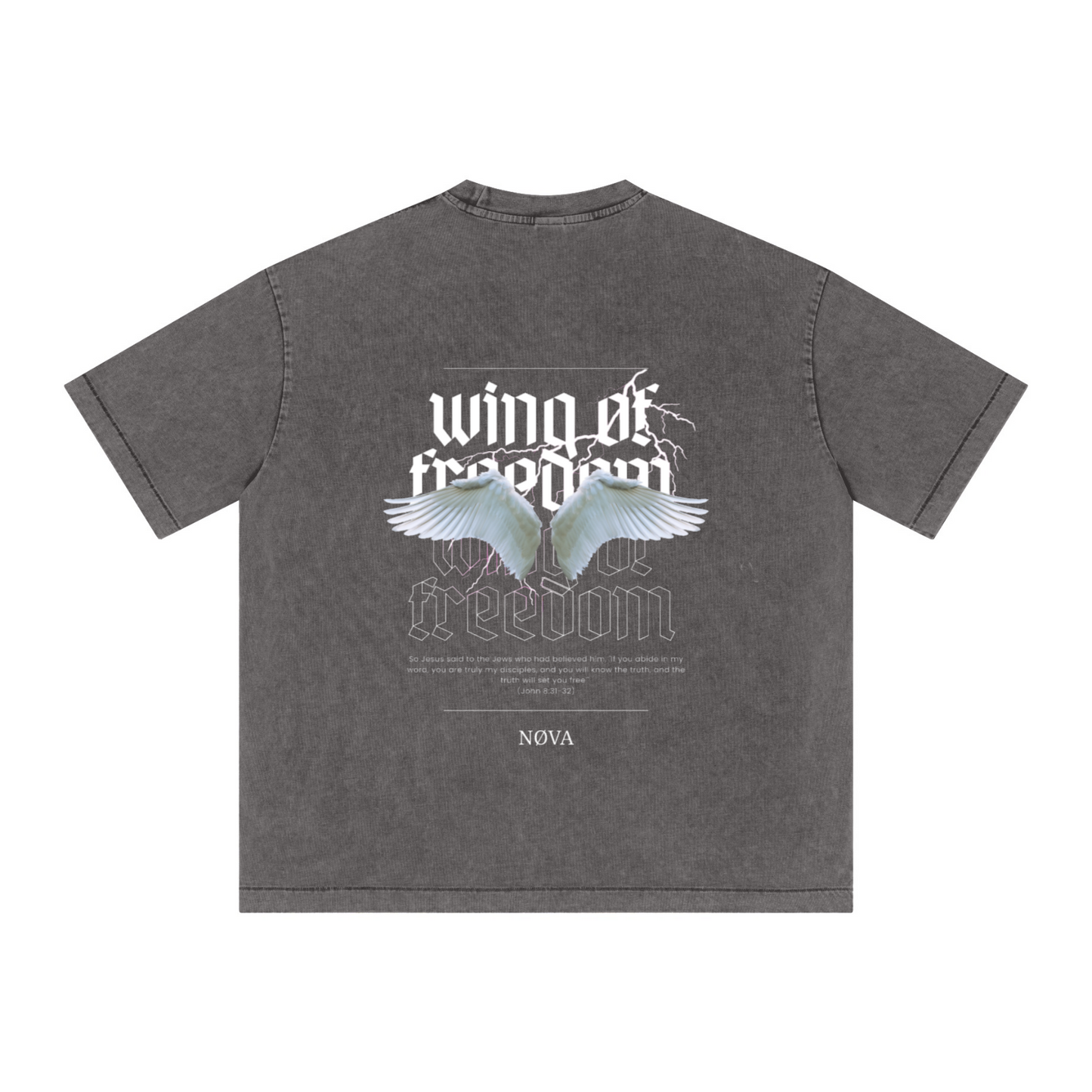 285GSM Vintage Snowflake Wash T-shirt Dark gray