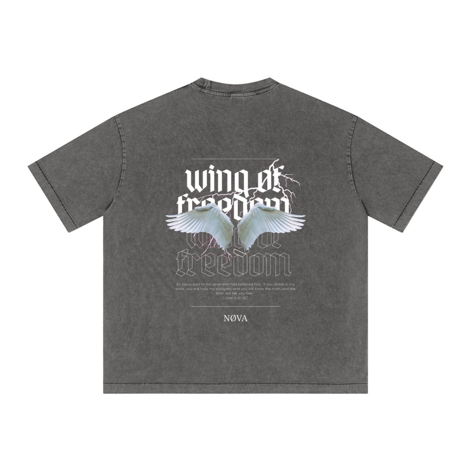 285GSM Vintage Snowflake Wash T-shirt Dark gray