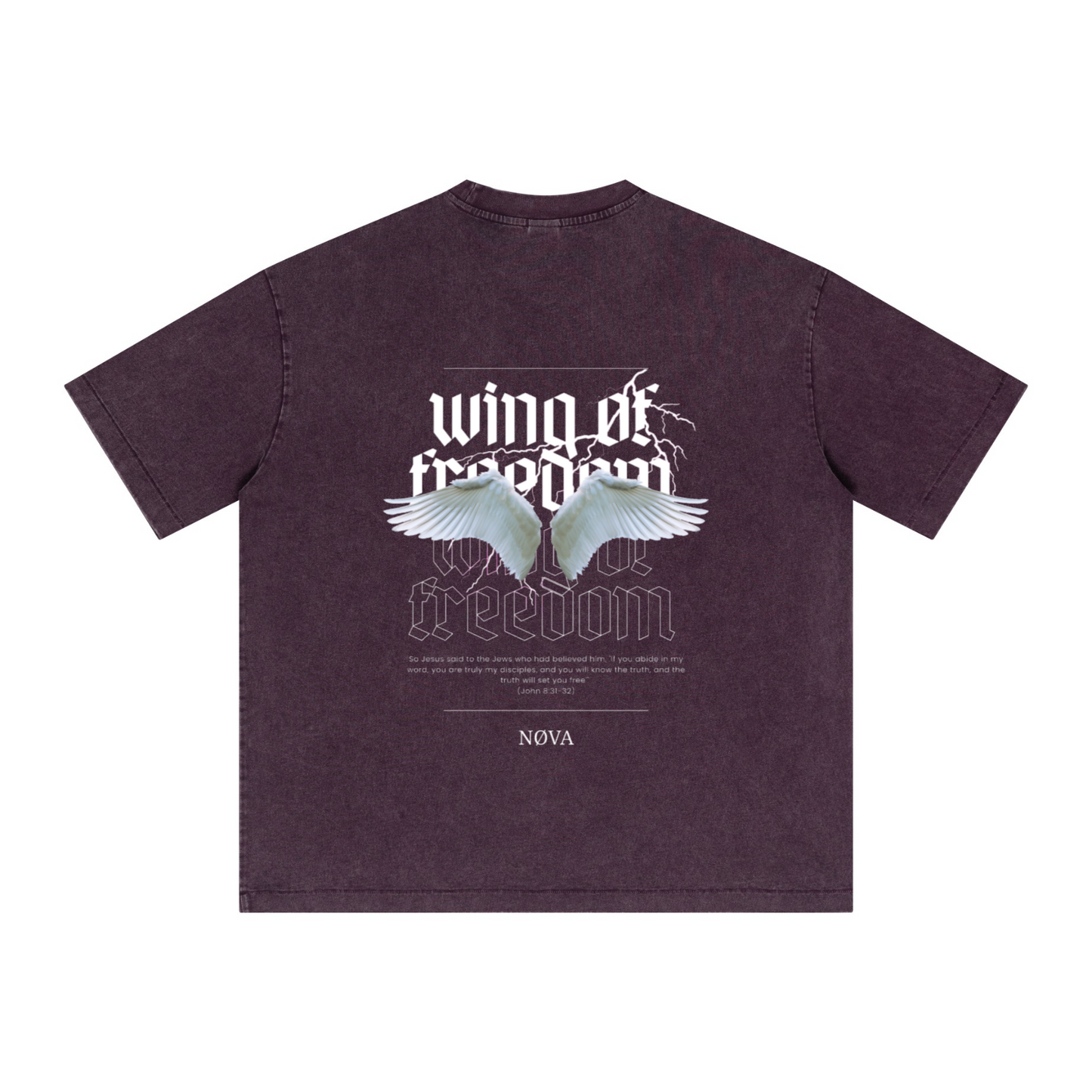 285GSM Vintage Snowflake Wash T-shirt Purple
