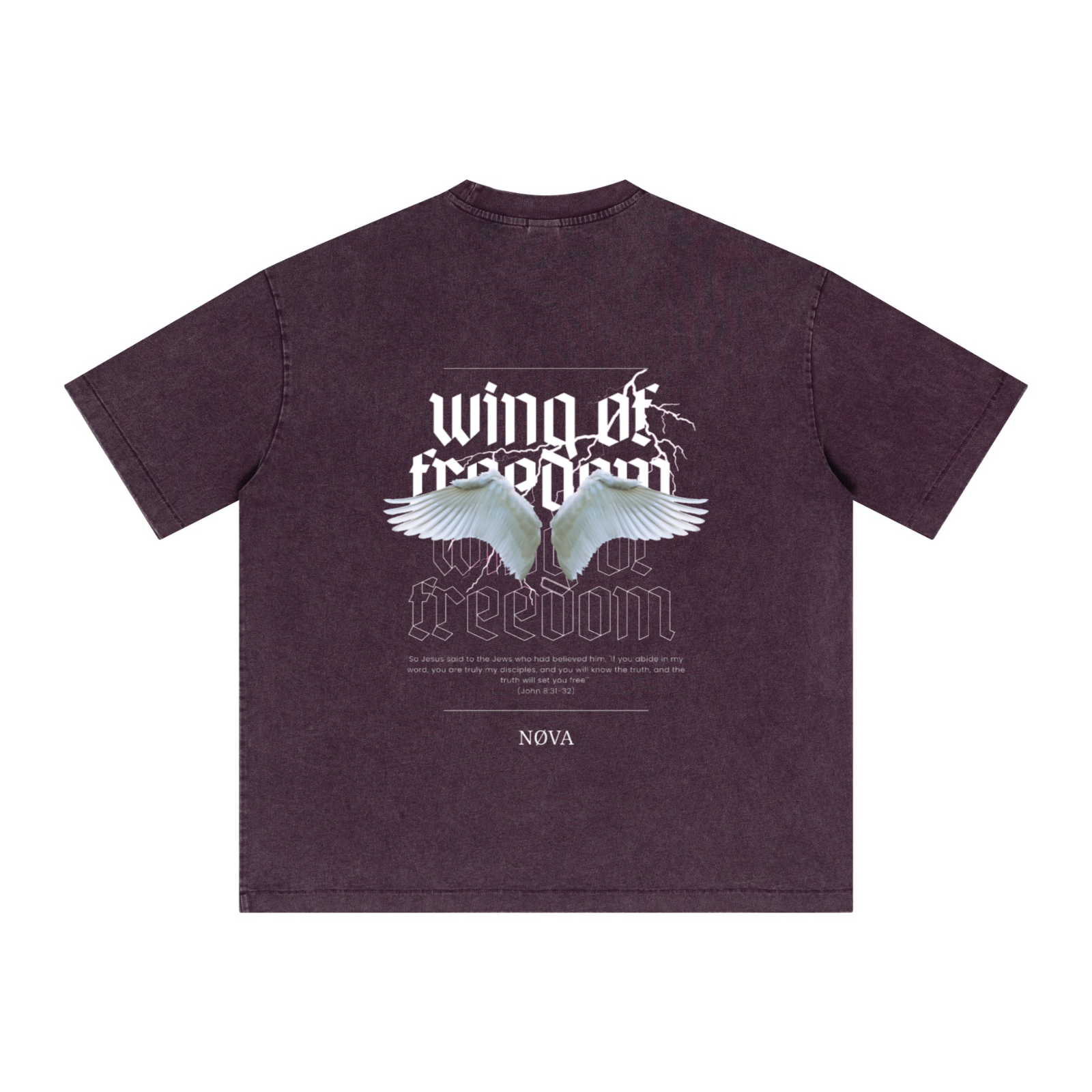 285GSM Vintage Snowflake Wash T-shirt Purple