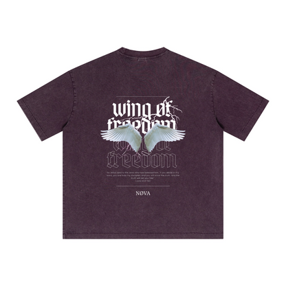 285GSM Vintage Snowflake Wash T-shirt Purple