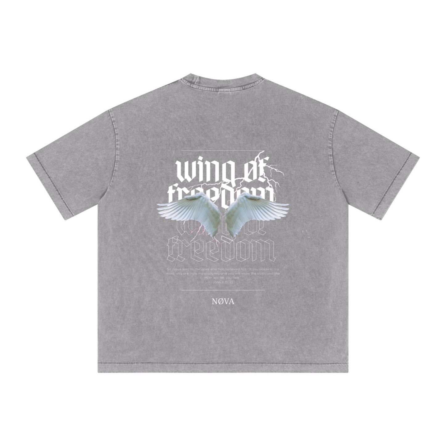 285GSM Vintage Snowflake Wash T-shirt Light grey