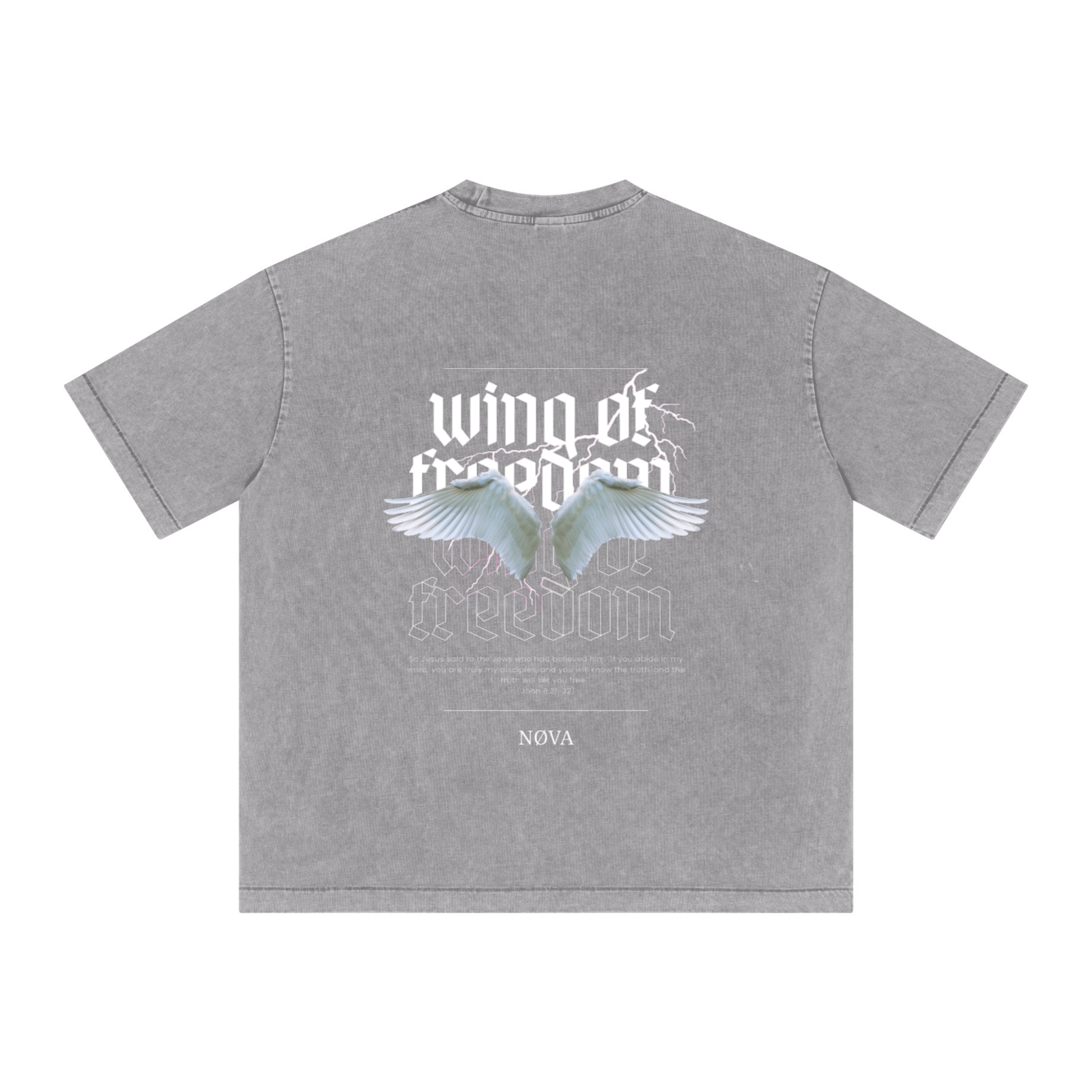 285GSM Vintage Snowflake Wash T-shirt Light grey