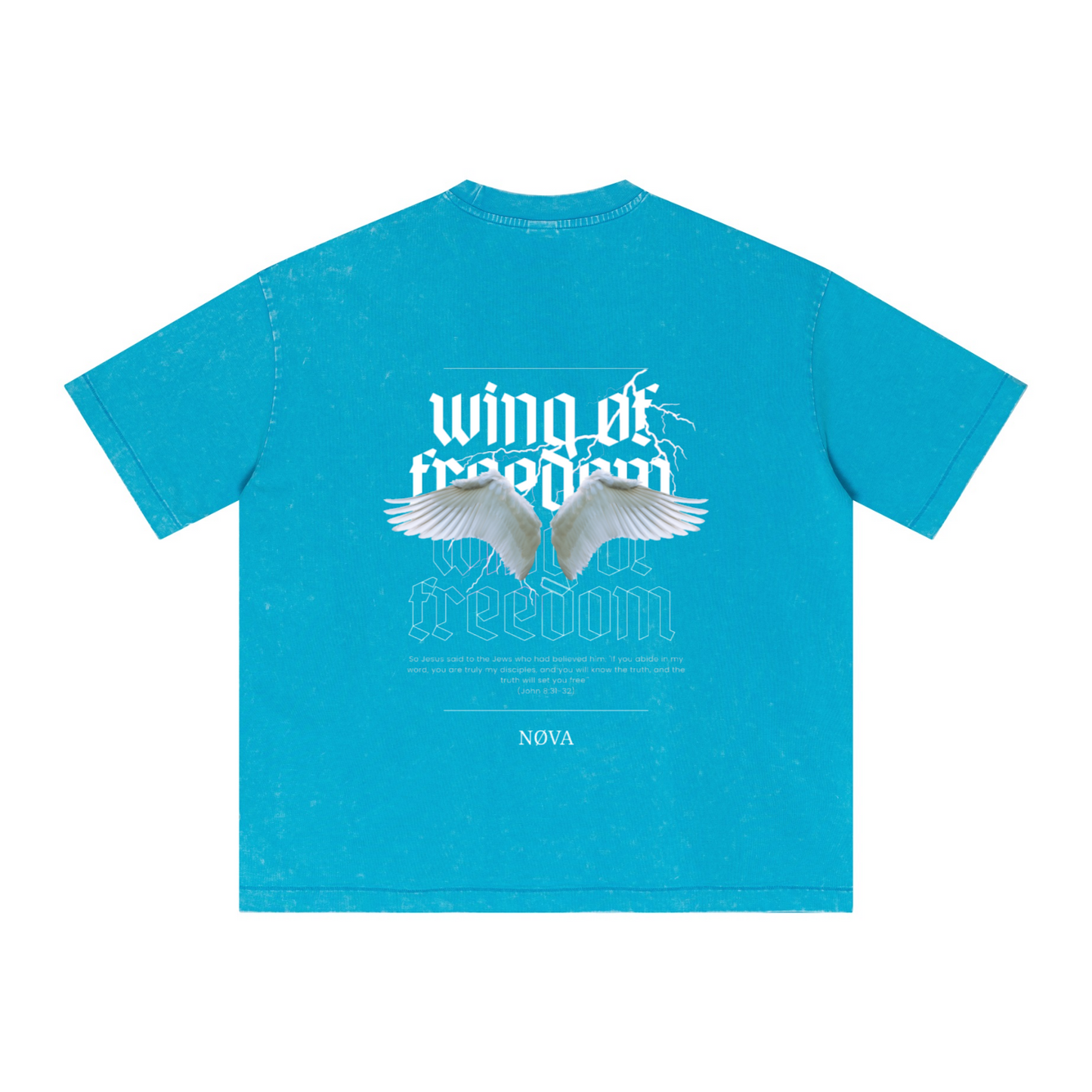 285GSM Vintage Snowflake Wash T-shirt Blue